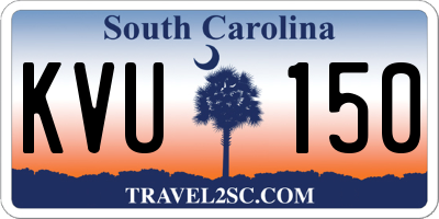 SC license plate KVU150
