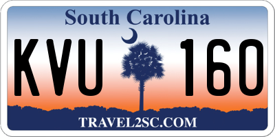 SC license plate KVU160
