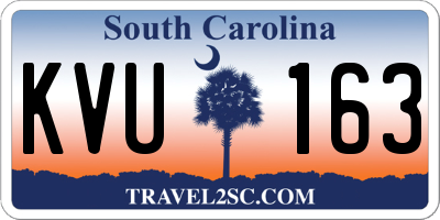 SC license plate KVU163