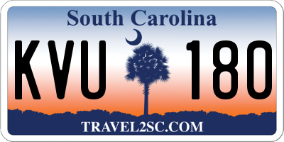 SC license plate KVU180