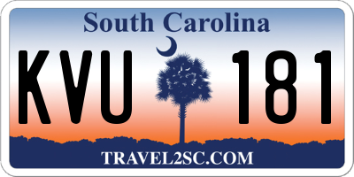 SC license plate KVU181
