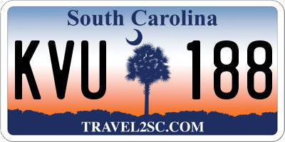 SC license plate KVU188