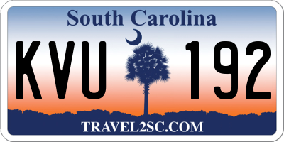 SC license plate KVU192