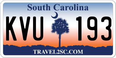 SC license plate KVU193