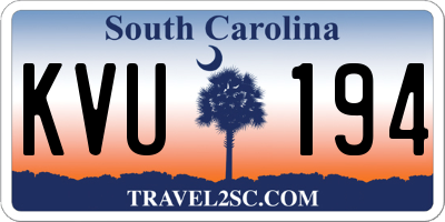 SC license plate KVU194