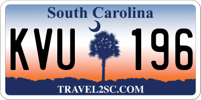 SC license plate KVU196