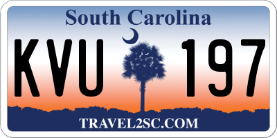 SC license plate KVU197