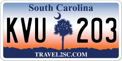 SC license plate KVU203