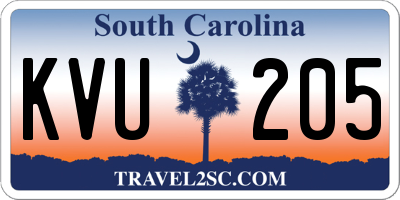 SC license plate KVU205