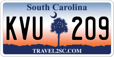 SC license plate KVU209