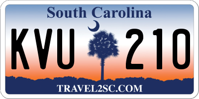 SC license plate KVU210