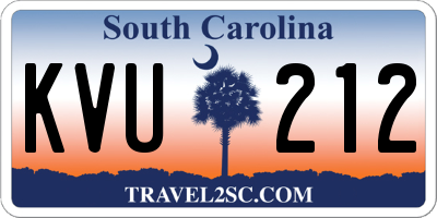 SC license plate KVU212