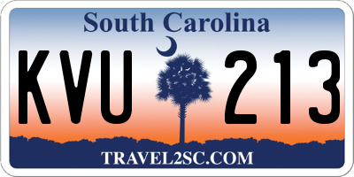SC license plate KVU213