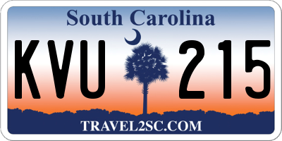 SC license plate KVU215