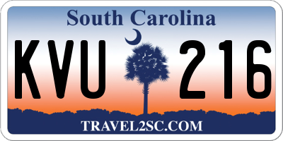 SC license plate KVU216