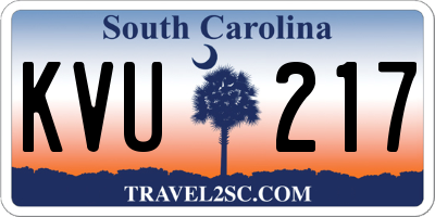 SC license plate KVU217