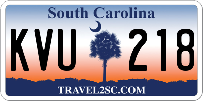 SC license plate KVU218