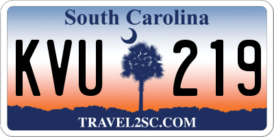 SC license plate KVU219