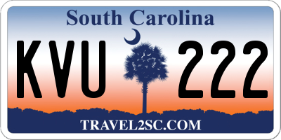 SC license plate KVU222
