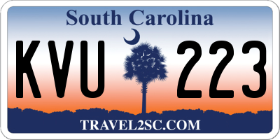 SC license plate KVU223