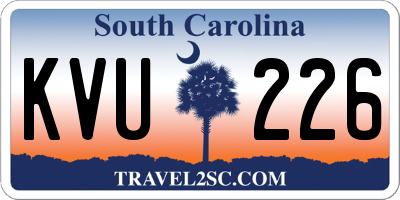 SC license plate KVU226