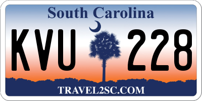 SC license plate KVU228