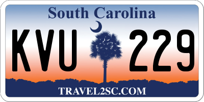 SC license plate KVU229