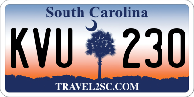 SC license plate KVU230