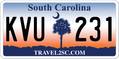SC license plate KVU231