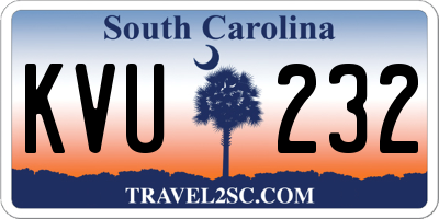 SC license plate KVU232