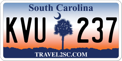 SC license plate KVU237
