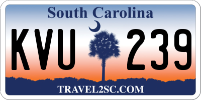 SC license plate KVU239