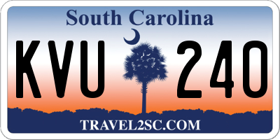 SC license plate KVU240