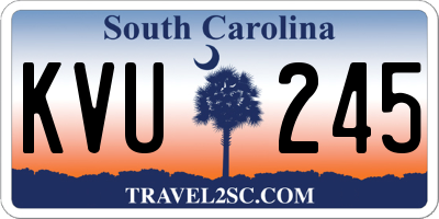SC license plate KVU245
