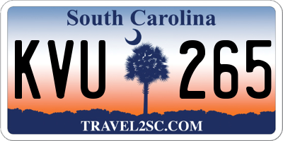 SC license plate KVU265