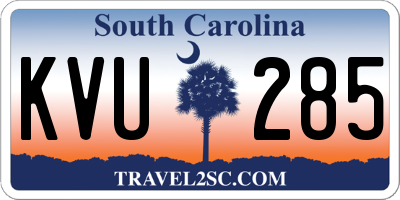 SC license plate KVU285