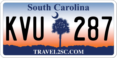 SC license plate KVU287