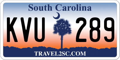 SC license plate KVU289