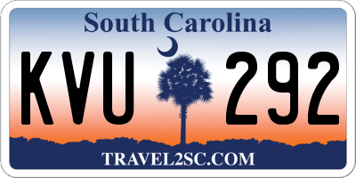 SC license plate KVU292