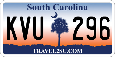 SC license plate KVU296