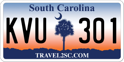 SC license plate KVU301