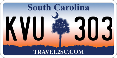 SC license plate KVU303