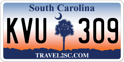 SC license plate KVU309