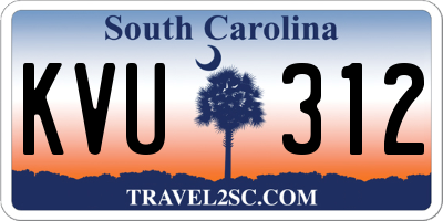SC license plate KVU312