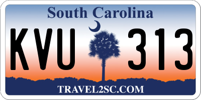 SC license plate KVU313