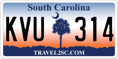 SC license plate KVU314