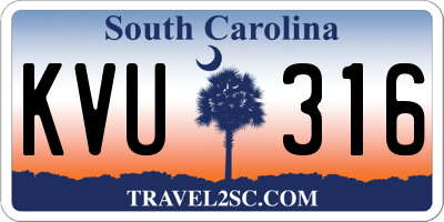 SC license plate KVU316