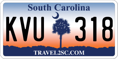 SC license plate KVU318