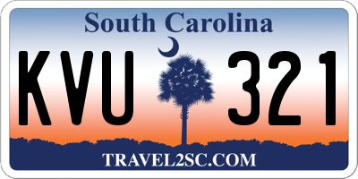 SC license plate KVU321