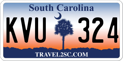 SC license plate KVU324